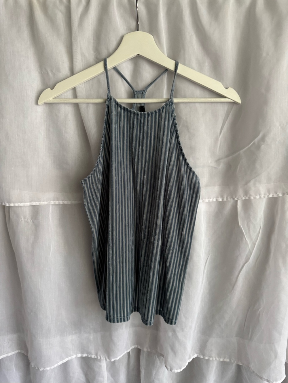 Soprano Y2K Ribbed Velvet Tank Top
